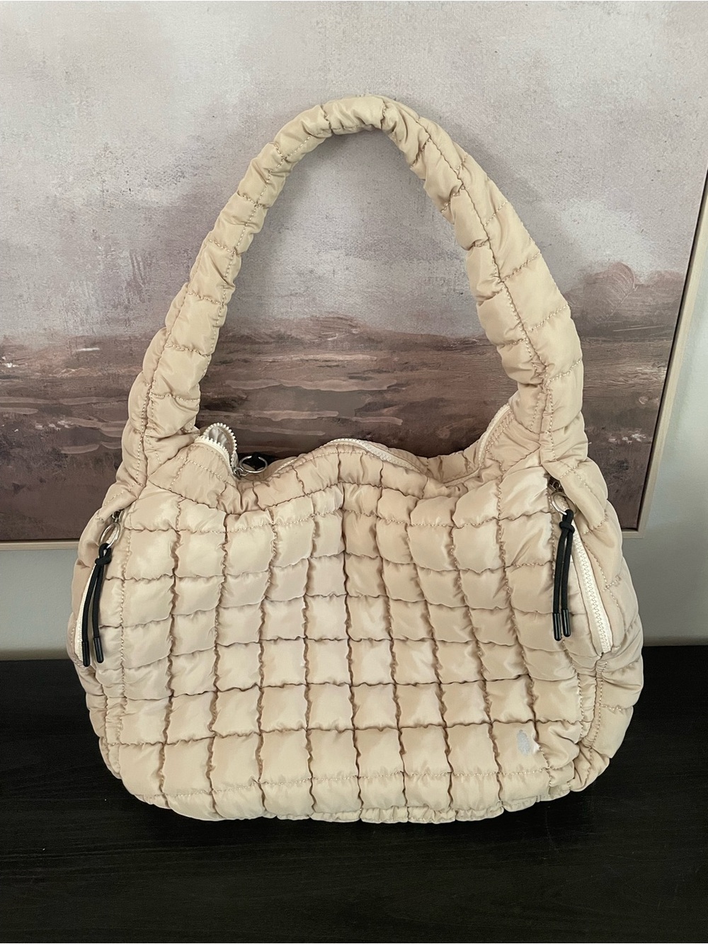 Free People Quilted Carryall Bag in Off White